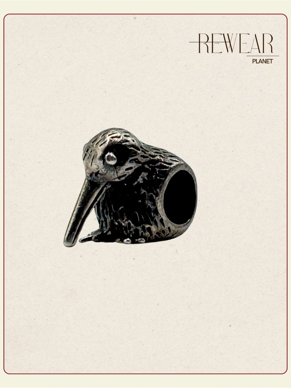 Vintage Sterling Silver Kiwi Bird Charm – Detailed  Bracelet Bead